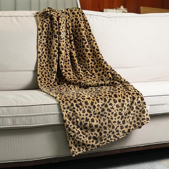 MERRYLIFE Leopard Throw Blanket Decorative Fleece Throw | Ultra-Plush Colorful Girls Boys | Couch Blanket Travel Lap | (40" 50", Cheetah)-Ruum Studio Home