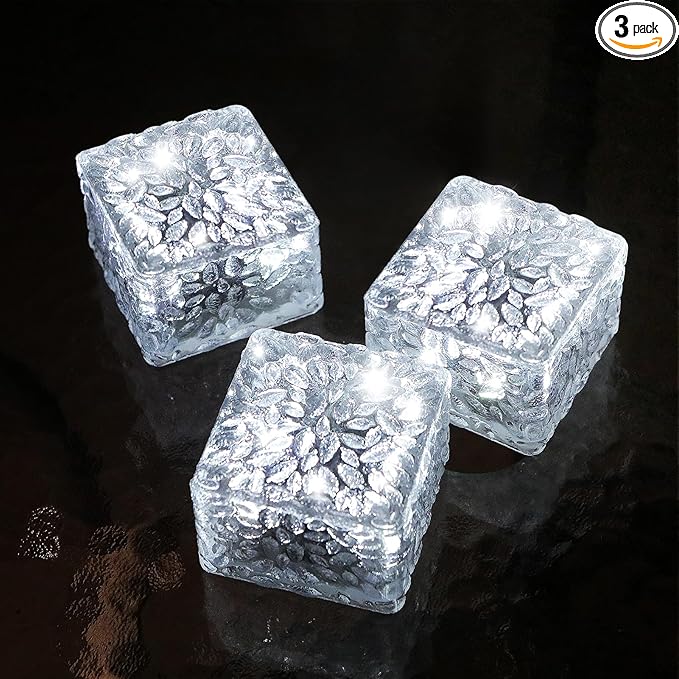 Solar Brick Lights - Outdoor Waterproof Patio & Garden Decor (3 Packs) for Patio, Yard, Walkway, Pathway-Ruum Studio Home
