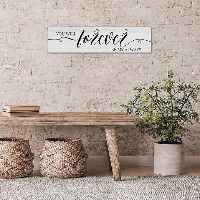 Funny Wood Sign You Will Forever Be My Always Everywhere Rustic Wooden Hanging Sign Home Farmhouse Kitchen Wall Decor 16 x 6 Inch-Ruum Studio Home