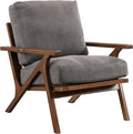 chairus Mid Century Accent Armchair Modern Upholstered Lounge Chair Compfy Leisure Arm Chair for Living Room Fireplace/Bedroom/Reception/Dorms, Denim Fabric Grey-Ruum Studio Home