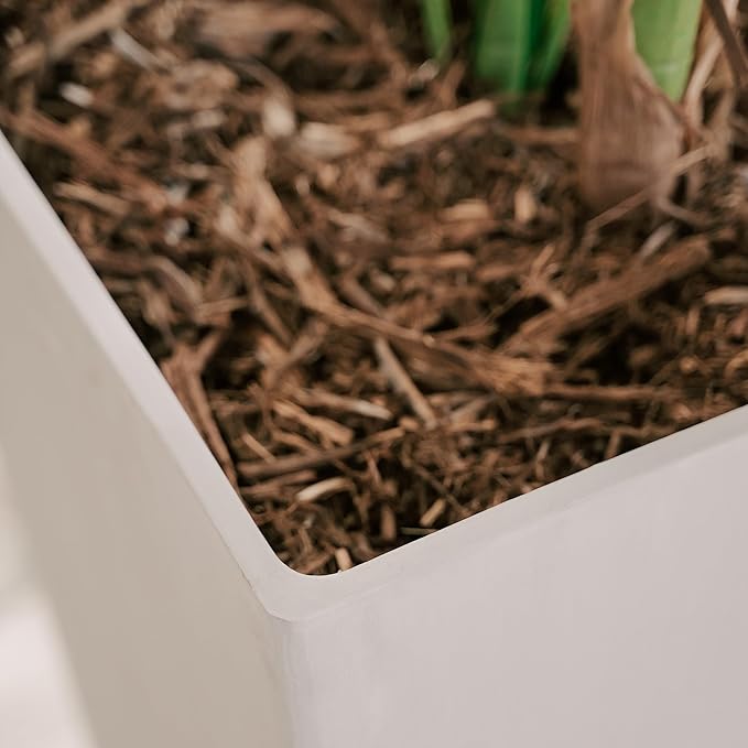 XBrand Modern 28-Inch Square Planter, Modern Tapered Planter Perfect for Indoor & Outdoor, Patio Décor, Set of 2-Ruum Studio Home
