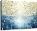 amatop Abstract Tree of Life Wall Art– Modern Blue Yellow Picture Forest Birch Mountain Canvas Print Minimalist Landscape Small Nature Artwork for Bathroom Bedroom Office Decor,16x12 Inch-Ruum Studio Home