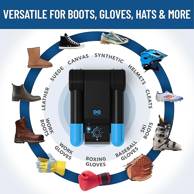 Foldable & Compact Boot Dryer & Boot Warmer with Timer, Fast 2-Hour Drying, Heavy-Duty Shoe Dryer for Work Boots, Sneakers, Gloves, Helmets & more – 2 Tube Design Everlasting Comfort-Ruum Studio Home