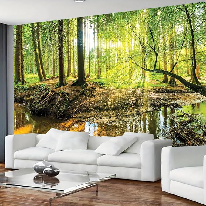FENDROM Forest Tapestry Wall Hanging Trees Trunk Nature Green Sunlight Wall Tapestry for Livingroom Bedroom Dorm Home Decor-Ruum Studio Home