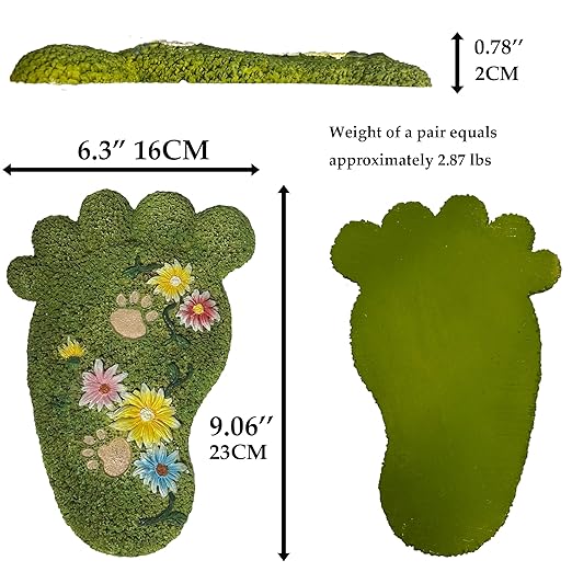 Garden Stepping Stones - Decorative Stones for Patio, Lawn, Stepping Stones Made of Resin (Set of 2)-Ruum Studio Home