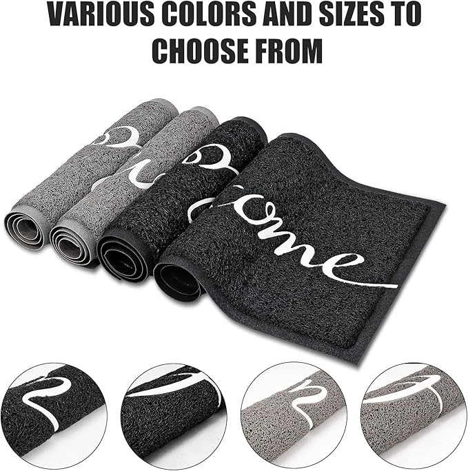 Door Mat, Welcome Mats Outdoor, Front Door Mat for Outside Entry, Doormat Outdoor/Indoor Entrance, Front Door Rugs for Entryway Indoor, for Entryway, High Traffic Areas (32"x20", Black)-Ruum Studio Home