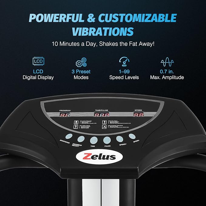 ZELUS Whole Body Vibration Plate, 500W Vibration Plate Exercise Machine with 99 Levels 3 Preset Modes & 2 Resistance Bands, Training Fitness Vibration Platform Machine for Home Gym with 330lb Capacity-Ruum Studio Home