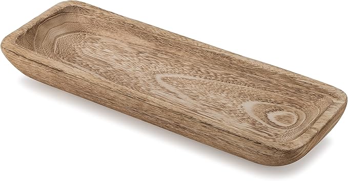 Romadedi Decorative Bowls for Home Decor, Wooden Dough Bowl for Decor, 16" Large Wood Bowl for Kitchen Table Centerpieces, Long Narrow Wooden Tray for Dining Table Decor Centerpiece-Ruum Studio Home