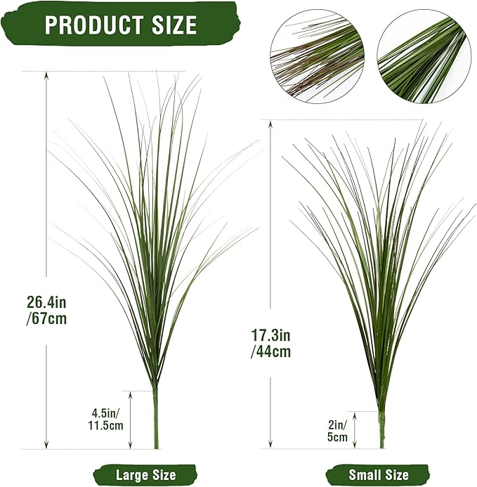 48PCS Fake Plants Artificial Wheat Grass Greenery Plastic Plants Fake Grass Artificial Plants for Outdoor Decor Artificial Grass Plant with Greenery Stems for Indoor Home Decoration 26.4"-Ruum Studio Home