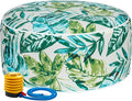 FUNHOME Inflatable Outdoor Ottoman with Air Pump,20"x9" Portable Patio Pouf,Water Resistant,Fade-Resistant,Round Blow Up Footrest Stools for Home Garden Camping Travel(Palm Leaf)-Ruum Studio Home