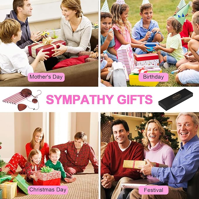 Large Aluminium Wind Chimes Outside, Soothing Melodic Memorial Sympathy Wind Chime, Suitable Outdoor Garden Decor, Gift for Mom Women Neighbors (Pink Wind Chimes-36)-Ruum Studio Home