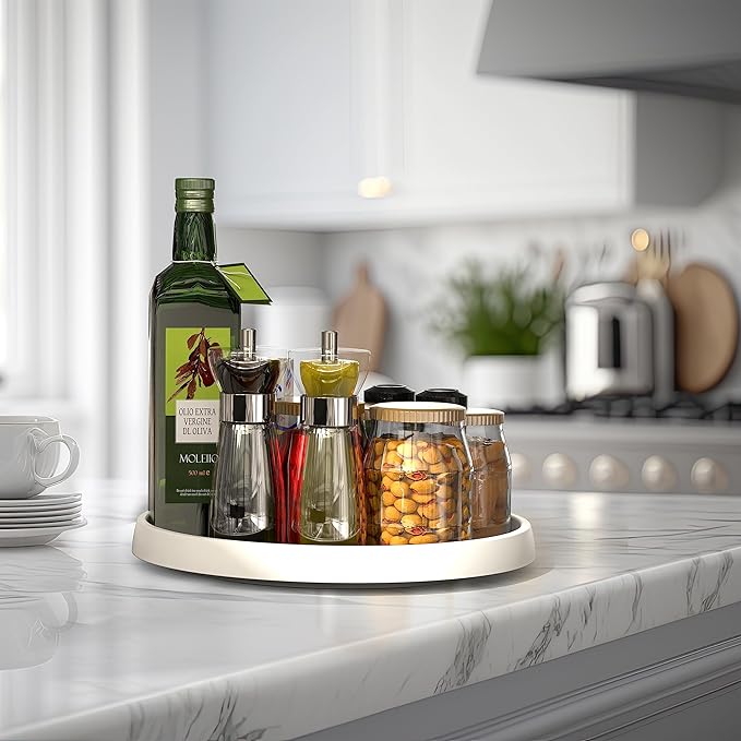 Simple Houseware 12-Inch Lazy Susan Spice Organizer Rotating Tray, 5-Pack-Ruum Studio Home