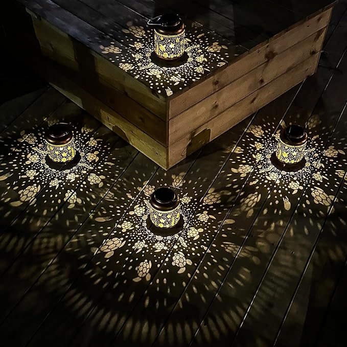 2 Pack Sea Turtle Solar Lanterns Outdoor Waterproof,Hanging Solar Lights Sea Turtle Gifts for Women Metal LED Decorative Light for Yard,Patio,Lawn,Tabletop,Pathway,Landscape,Garden Decor-Ruum Studio Home