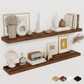 Floating Shelves for Wall, 40 Inch Floating Shelves for Home Decor, Wall Mounted Rustic Wood Shelves, Bathroom, Hanging Deep Shelf for Bedroom, Living Room, Kitchen (Rustic Brown, Set of 2)-Ruum Studio Home