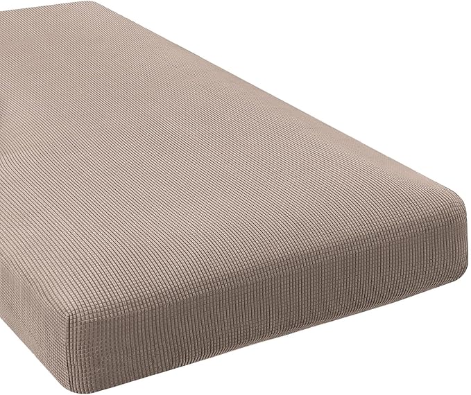 H.VERSAILTEX Super Stretch Individual Chaise Cover Sectional Couch Covers for L Shaped Sofa Both Left/Right Featuring Thick Jacquard Textured Twill Fabric (1 Piece Chaise Cover Large, Sand)-Ruum Studio Home
