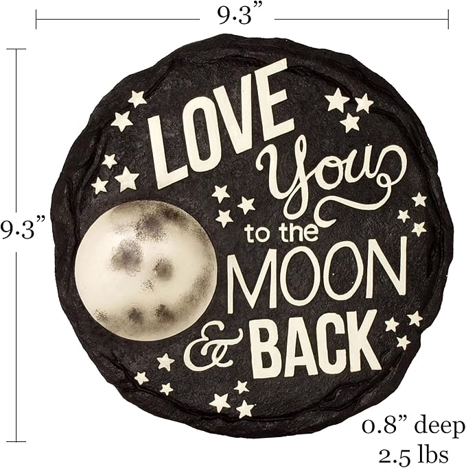 Spoontiques - Garden Décor - Moon & Back Stepping Stone - Decorative Stone for Garden-Ruum Studio Home