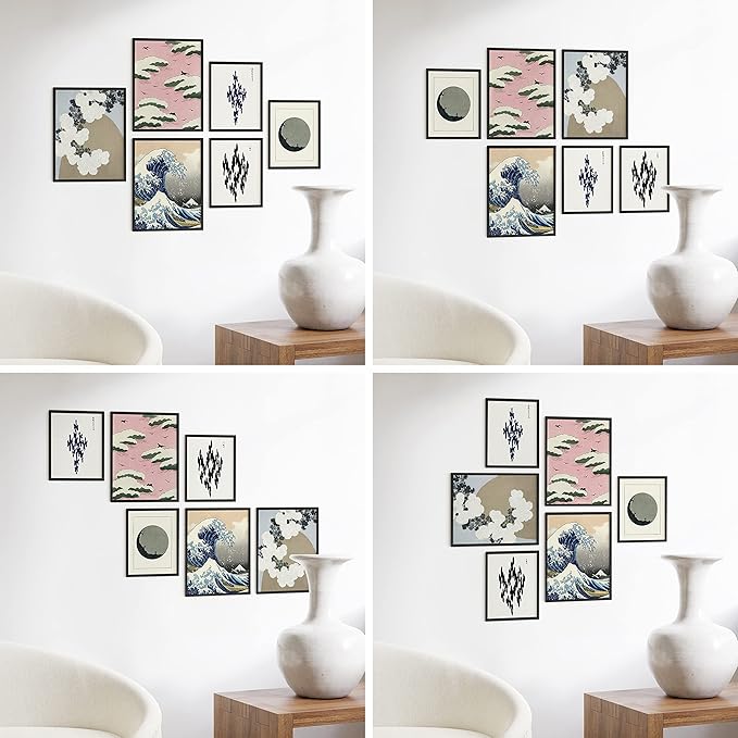 HAUS AND HUES Gallery Wall Picture Frames - Set of 6 Black Picture Frame Sets For Wall Collage, Pack of Photo Frames Set, Picture Frames For Wall, Gallery Home Decor (Three 8x10, Three 11x14 Black)-Ruum Studio Home