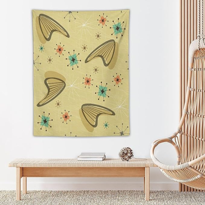 ICMOLYYENLO Boho Medieval Cat Tapestry, Abstract Atomic Starburst Geometric Aesthetic Art Wall Hanging For Bedroom Living Room Dormitory 60x60 Inches-Ruum Studio Home