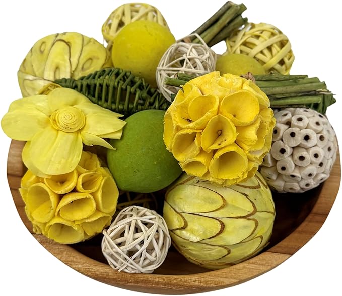 ANDALUCA Decorative Balls Bag Bowl Filler Home Decor (Yellow)-Ruum Studio Home