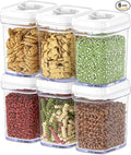 DWËLLZA KITCHEN Airtight Food Storage Containers for Pantry With White Lids – 6 Pack - Clear Air Tight Kitchen Containers Pantry Organization and Storage - BPA-Free Plastic - Keeps Food Fresh & Dry-Ruum Studio Home