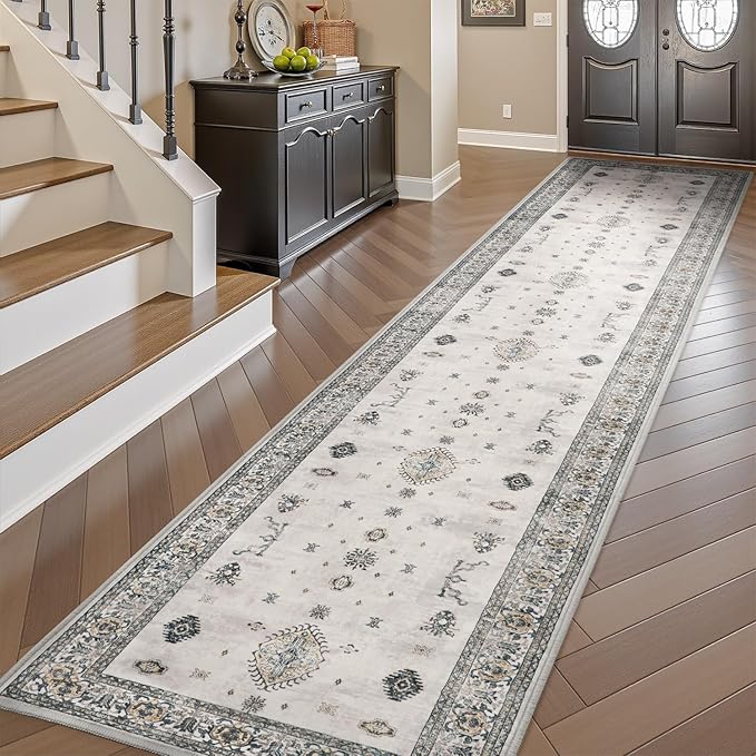 AMOAMI Vintage 2X6 Runner Rug Non Slip Soft Runners for Hallways Machine Washable Hallway Runner Bedside Rugs for Bedroom Long Rug for Hallways Entryway Laundry Room Kitchen Bathroom-Ruum Studio Home