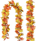 DearHouse 2 Pack Fall Garland Maple Leaf, 5.9Ft/Piece Hanging Vine Garland Artificial Autumn Foliage Garland Thanksgiving Decor for Home Wedding Fireplace Party Christmas (Light Green)-Ruum Studio Home