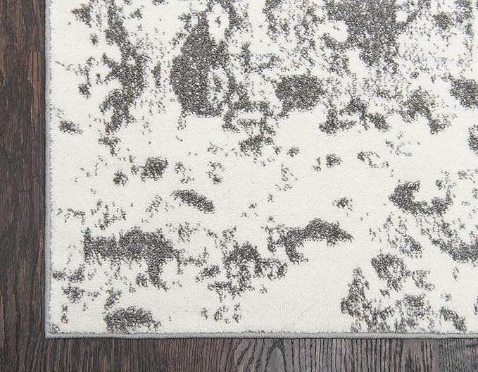 Unique Loom Rosso Collection Vintage, Geometric, Bohemian, Traditional, Distressed, Southwestern Area Rug, Rectangular 5' 0" x 8' 0", Light Gray/Ivory-Ruum Studio Home