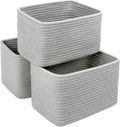 Small Baskets Set of 3-11"x7"x7" Perfect Toy Baskets for Storage, Ideal Storage Basket for Cube, Towels, and More - Basket for Shelves （Grey)-Ruum Studio Home