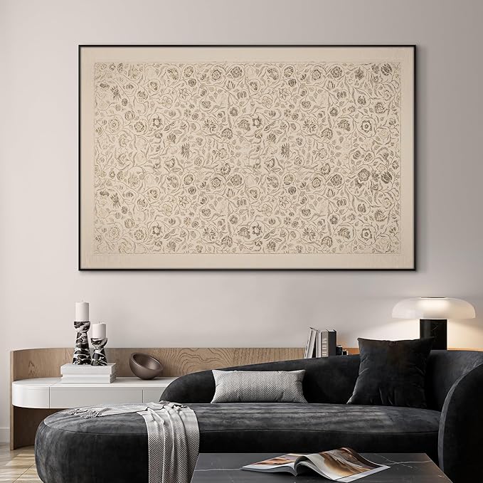 SIGNWIN 46"x72" Extra Large Framed Wall Art Vintage Botanical Sketch with Detailed Floral Pattern, Classic Nature Illustration for Home Living Room Bedroom Decor (Frame Assembly Required)-Ruum Studio Home