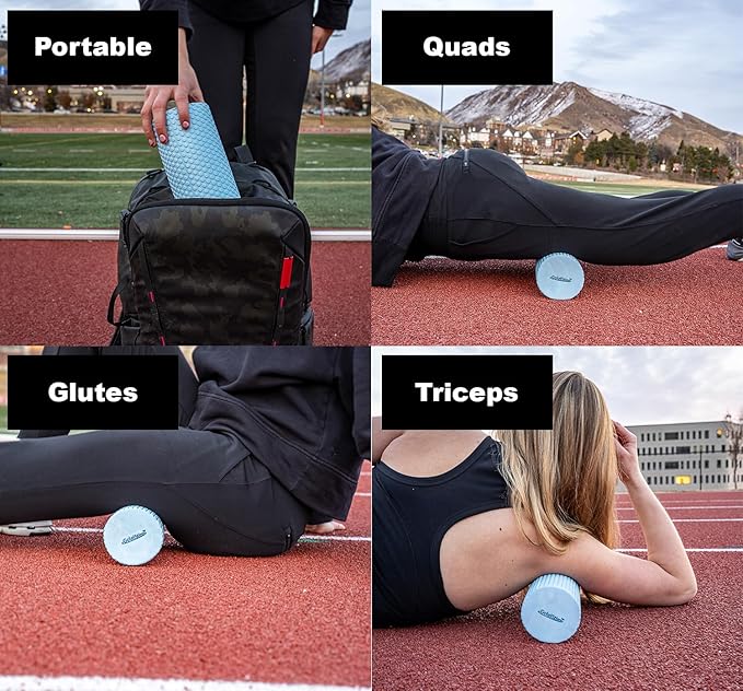 11.8 Inch Medium Density Foam Massage Roller - Light Blue Trigger Point Massage Roller for Deep Tissue Excercise, Massage and Recovery by GolgiStim-Ruum Studio Home