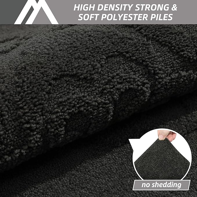 COSY HOMEER-Door-Mat-Non-Slip-Entryway-Rug 32”x48” Absorbent Welcome Mats Washable Dirt Trapper Door Mat Entrance Floor Mats for Front Back Doormats and Wet Shoes,Black-Ruum Studio Home
