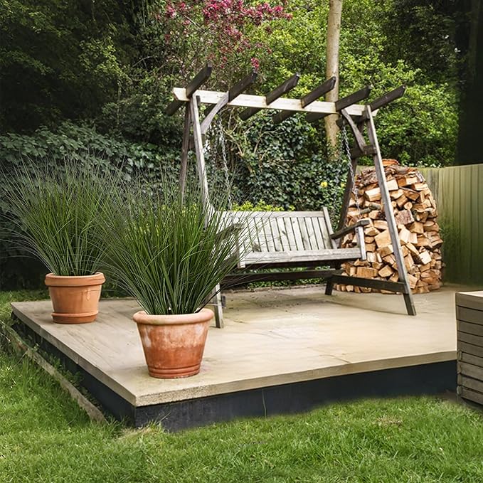 6PCS Fake Plants Artificial Wheat Grass Greenery Plastic Plants Fake Grass Artificial Plants for Outdoor Decor Artificial Grass Plant with Greenery Stems for Indoor Home Decoration 26.4"-Ruum Studio Home