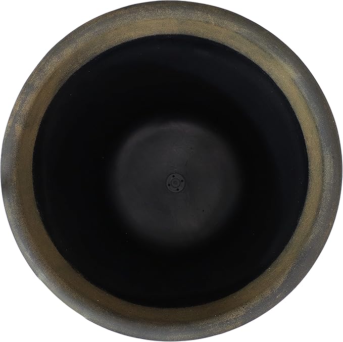 Sunnydaze 19.5-Inch Arabella Large Plant Pot - Polyresin Round Outdoor Planter with Drillable Drainage Holes - 2 Pack - Sable-Ruum Studio Home