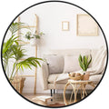 Fabuday Black Round Mirror for Wall 26 inch - Circle Mirror for Bathroom, Entryway, Living Room, Hallway, Vanity Decor, Big Matte Metal Frame Mirror-Ruum Studio Home