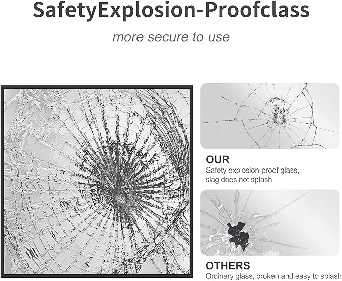 Black Bathroom Mirror for Wall, 30x30 Inch Rectangle Mirrors with Metal Frame, Modern Vanity Wall Square Mirror for Bathroom Living Room, Entryway Hangs Horizontal or Vertical-Ruum Studio Home