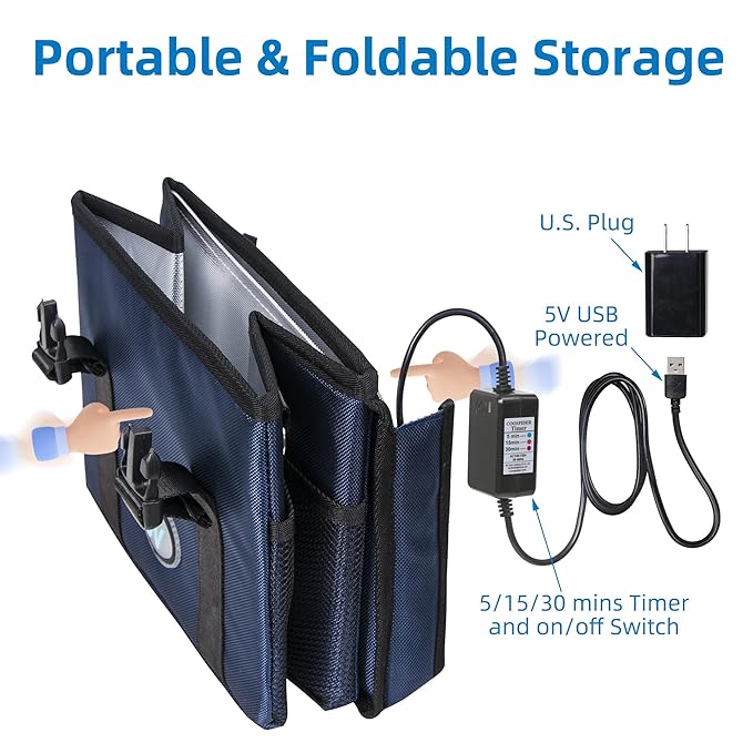 UV Sanitizer Box, 12L Portable Sanitizing and Cleaning Machine with 3-Level Timer, Foldable UV Cleaner Box for Toys, Mask, Towel, Key， Baby Bottle, Etc. Ozone Free UV Cleaning Box ﻿-Ruum Studio Home