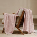 PHF 100% Cotton Waffle Weave Throw Blanket, Soft Lightweight Breathable Cozy Summer Throws for Couch Bed Sofa, Luxury Aesthetic Woven Blanket for Home Decor & Office, 50"x60", Pink/Mauve-Ruum Studio Home