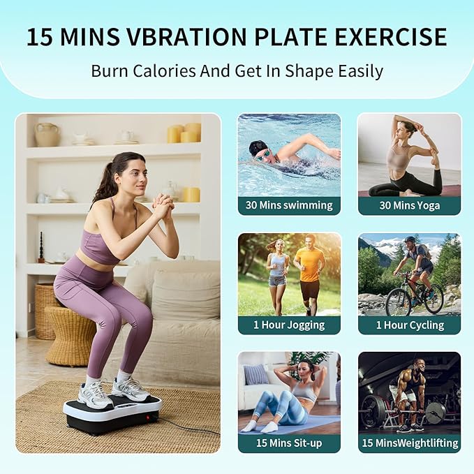 Vibration Plate Exercise Machine - Fitness Platform Vibration Plate for Lymphatic Drainage, Whole Body Shaker Machine Helps Weight Loss & Shaping, Workout Power Waver Vibrate for Women Men-Ruum Studio Home