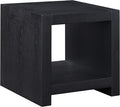 Steve Silver Furniture Aubrey Black End Table, Living Room/Bedroom, Contemporary/Modern Design, Bottom Storage Shelf, Chair Side/Media Table, 24'L x 24" W x 24" H, Black-Ruum Studio Home