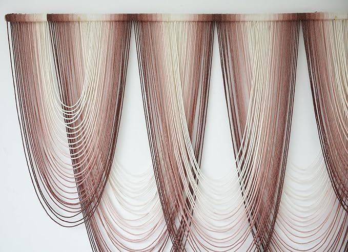 IOWER Macrame Wall Hanging Pink Dip-Dyed Large Macrame Wall Decor For Living Room Boho Fiber Art 57" W x 41" L-Ruum Studio Home