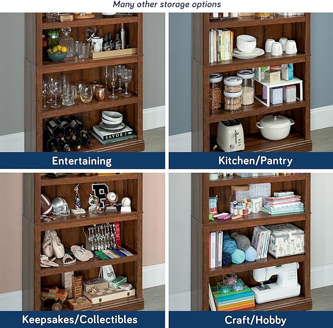 Sauder Miscellaneous Storage 5-Shelf Bookcase/ Book shelf, Washington Cherry finish-Ruum Studio Home