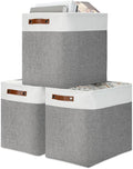 DULLEMELO Storage Baskets 17 inch Large Basket for Blanket Living Room, Foldable Storage Bins Baskets for Organizing [3 Pack] Blanket Storage Baskets Organizer for Home,Office,Closet(White&Grey)-Ruum Studio Home
