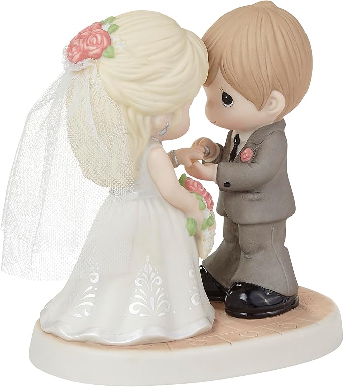 Precious Moments 222009 with This Ring, I Thee Wed Bisque Porcelain/Fabric Figurine-Ruum Studio Home