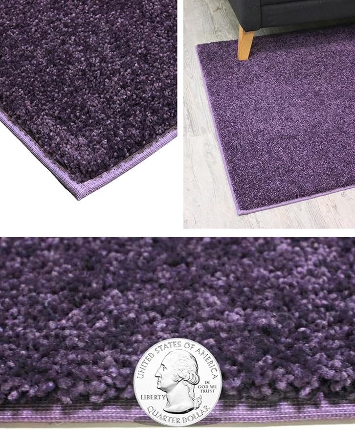 KOECKRITZ Soft and Colorful Kids Classroom Area Rugs (Passes Flammability Pill Test) Many Sizes and Bright Colors to Select from (3' Round, Eggplant)-Ruum Studio Home
