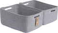 Large Storage Baskets for Shelves, Closet Organizers Bins for Clothes Blanket Towels, Baby Nursery, Toy Baskets Box, Woven Rope Baskets, 17 x 13 x 7.5”, 2 Packs Mixed Grey-Ruum Studio Home