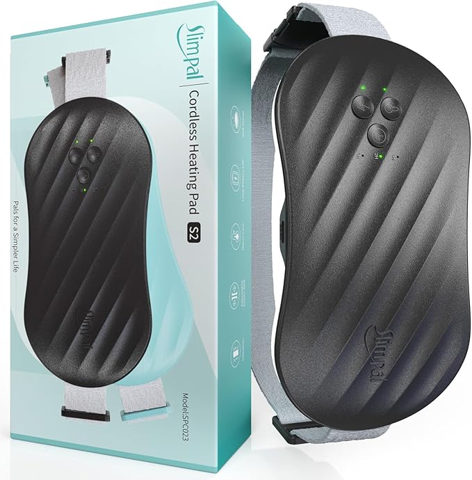 Slimpal Heating Pad for Period Cramps, Portable Heating Pad for Menstrual Relief, Electric Cordless Heating Belt for Back, Belly, Waist, Stomach, Wearable Heat Belt Gifts for Her Women Girl, Black-Ruum Studio Home