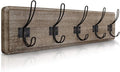 HBCY Creations Weathered Rustic Coat Rack Wall Mount with 5 Hooks, Solid Pine Wood 24 inch Wall Hooks for Entryway, Mudroom, Hallway, Bathroom - Vintage Farmhouse Style Wall Mounted Towel Rack-Ruum Studio Home