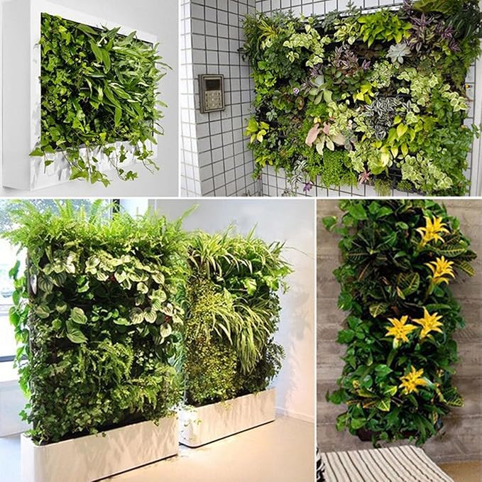 Ogrmar 64 Pockets Vertical Wall Garden Planter Plant Grow Bag for Flower Vegetable for Indoor/Outdoor (64 Pockets, Black)-Ruum Studio Home