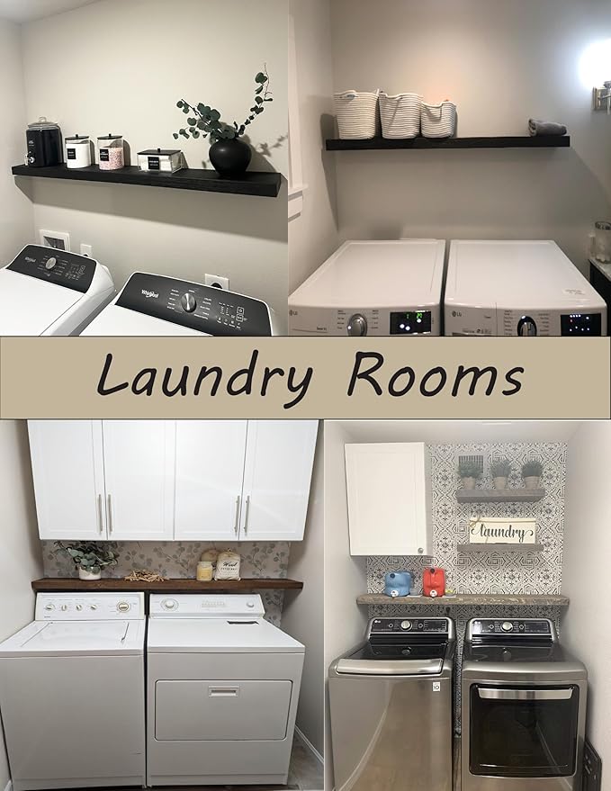 joelsantiques 72 Inch Wooden Floating Shelves for Wall - 72x8x2 in - Made of Natural Wood - Long Heavy Duty Rustic Wall Shelves for Bedroom - Perfect for Living Room, Kitchen - Medium Brown-Ruum Studio Home