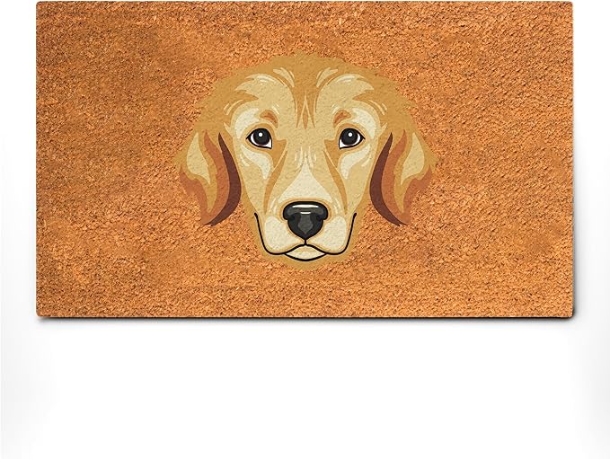 PLUS Haven Coco Coir Door Mat with Heavy Duty Backing, Natural Welcome Bull Dog Doormat, 17.5”x 30” for Entrance, Front Porch, Easy to Clean Entry Mat, Outdoor and Indoor Uses-Ruum Studio Home